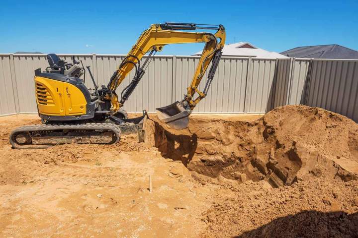 Travaux de terrassement près de Vienne